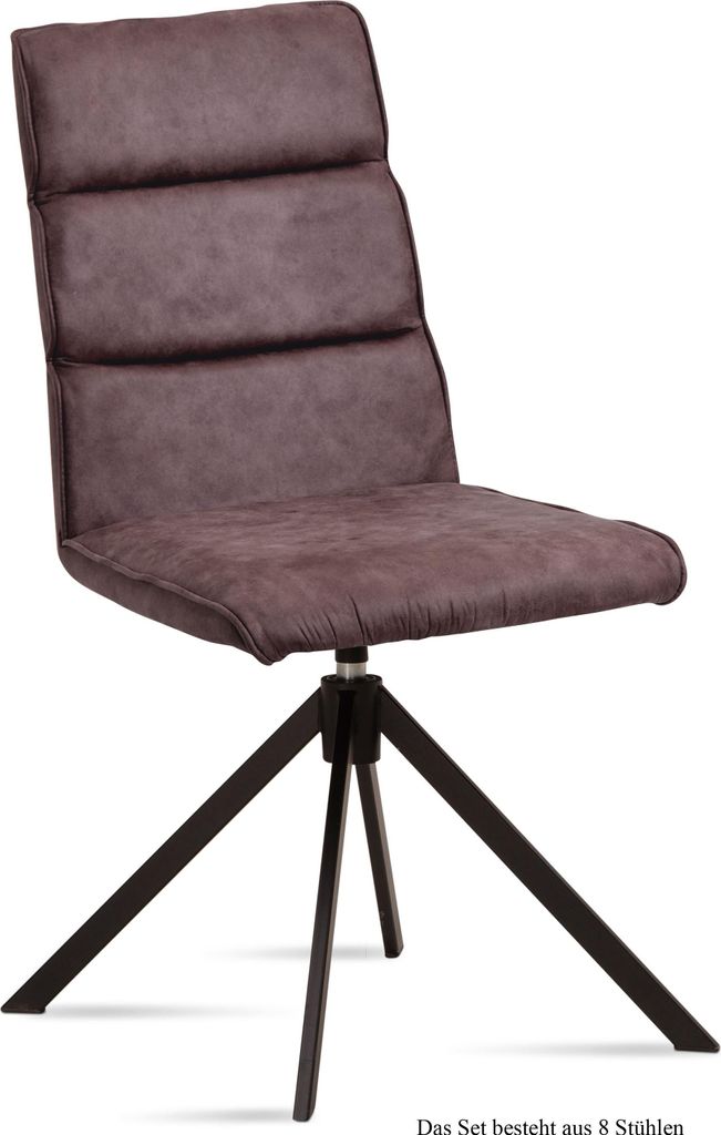Esszimmerstuhl drehbar (8er-Set) Deedea 47x92x60 Schwarz/Braun