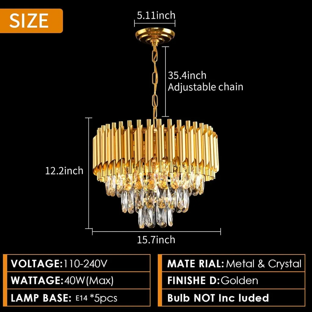 Lustre LED 3 Niveaux Variable 100-300W - Éclairage Design pour Salon
