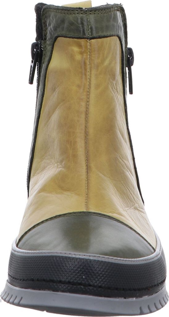 Gemini Damen Stiefelette Leder Colorblock Design Reißverschluss 035009-02, Größe:42 EU, Farbe:Gelb
