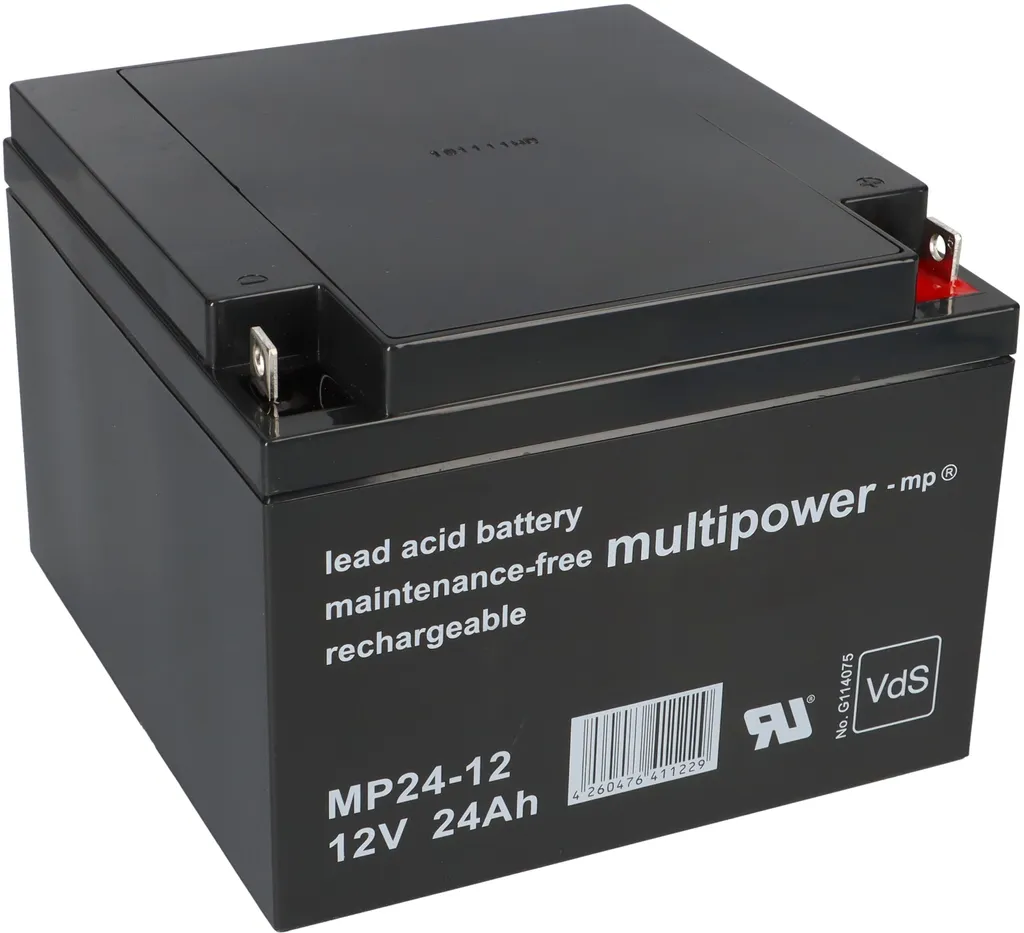 Batterie de secours 12V 24Ah Multipower MP24-12 pour onduleur et VdS
