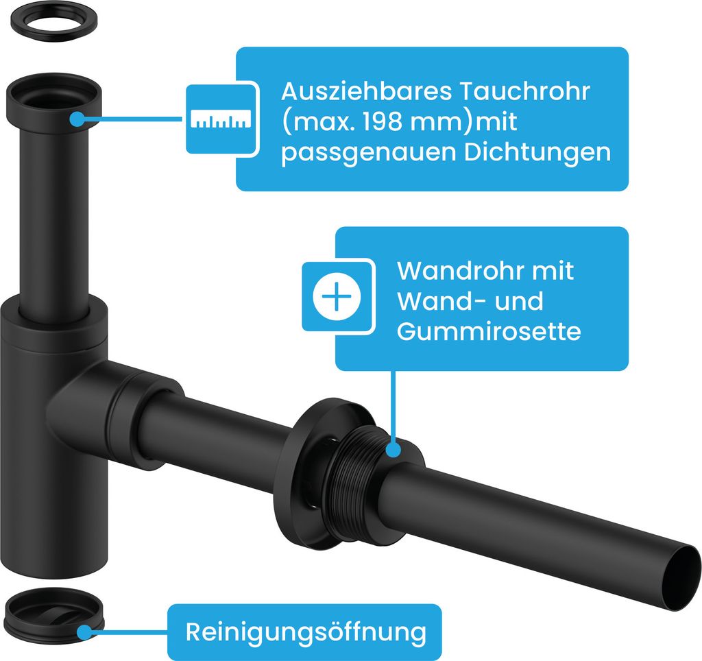 Bächlein Design Siphon Universal für Waschbecken & Produktbild 3