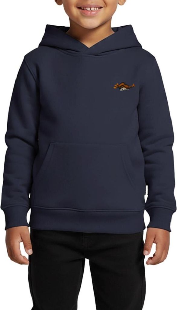Spreadshirt Pippi Langstrumpf Auf Der Lauer Stick Kinder Premium Hoodie, 158/164 (12 Jahre), Navy