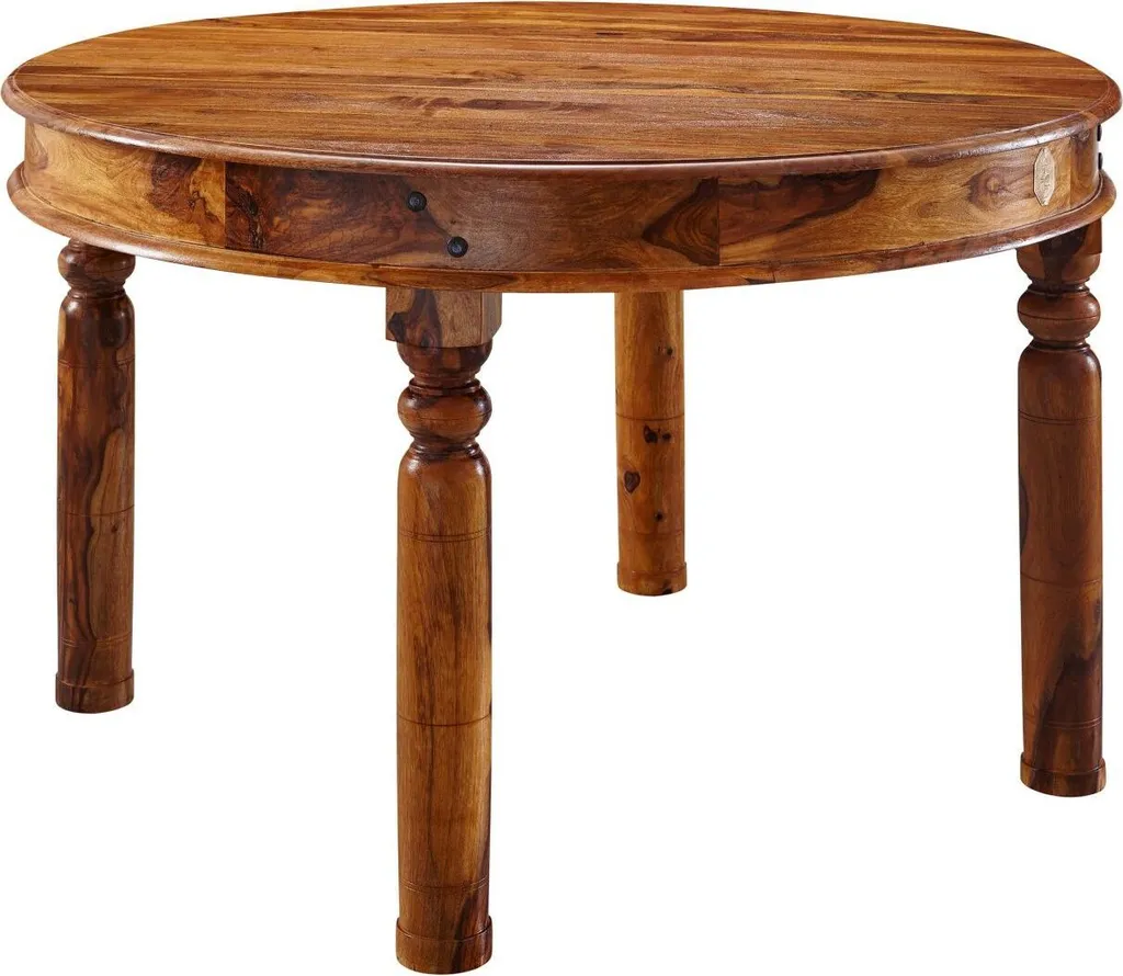 Table de cuisine 100x100 en Acacia pour 4 personnes finition miel