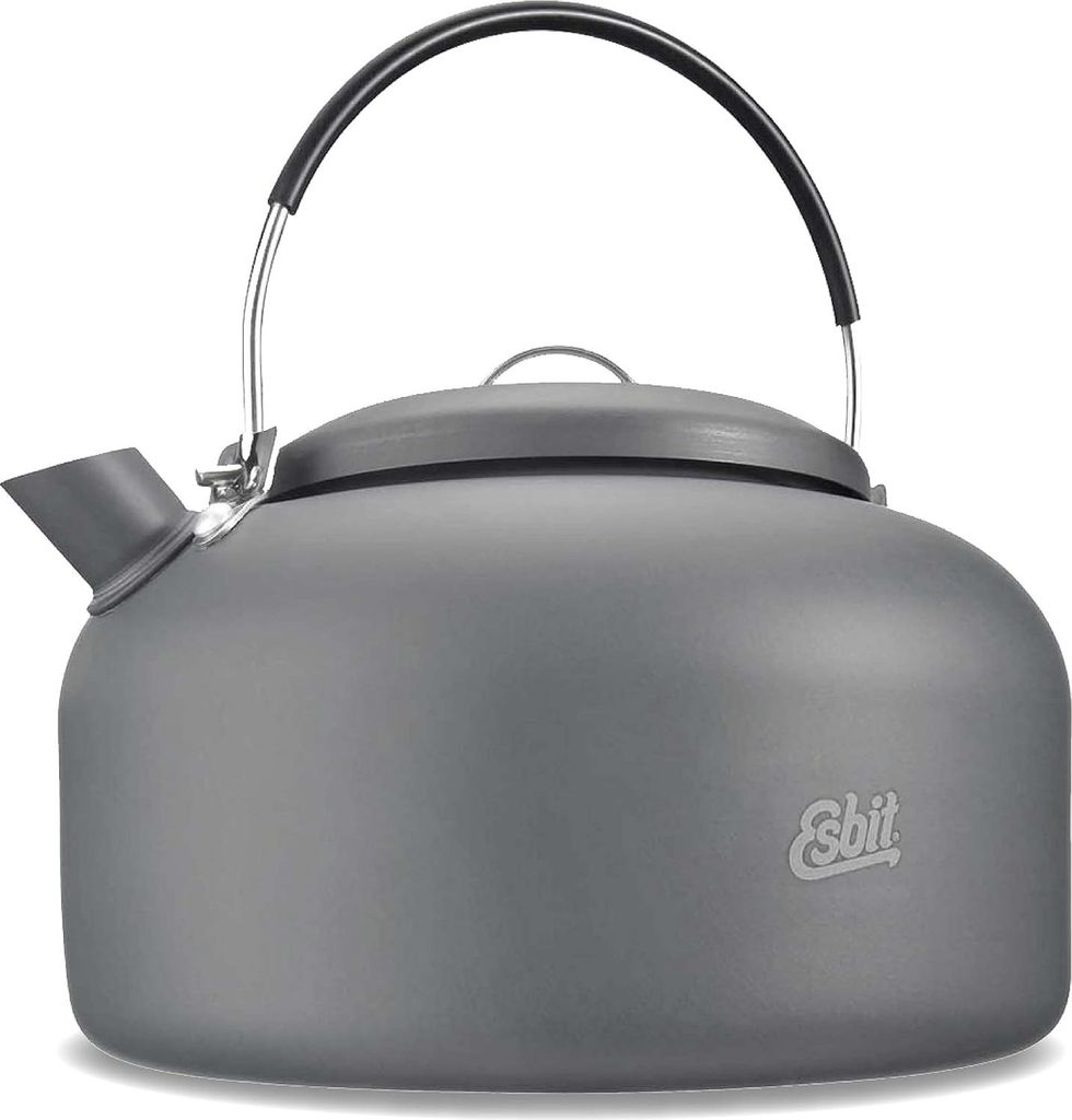 Esbit Wasserkessel - Camping Wasserkocher 1400 ml Fassungsvermögen aus hartanodisiertem Aluminium mit klappbarem Haltegriff