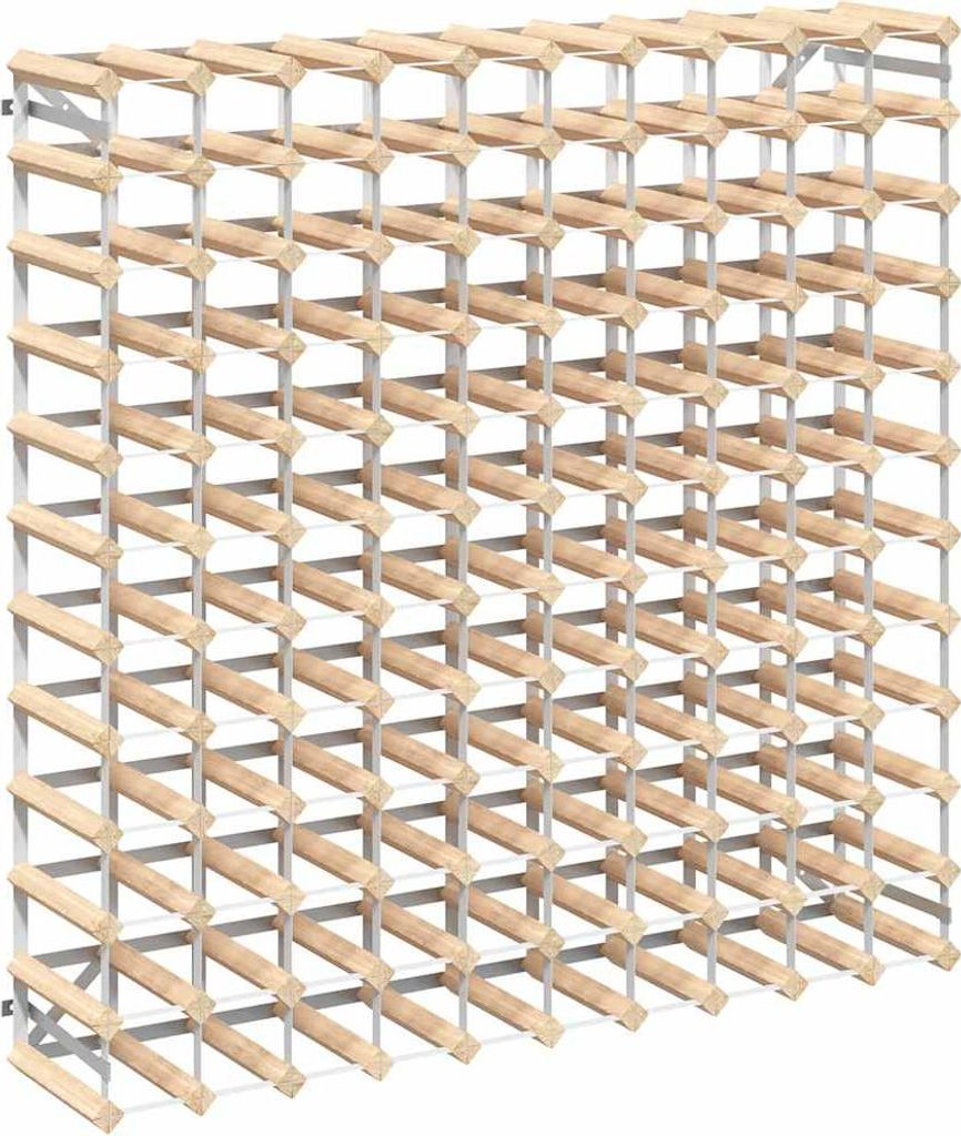 vidaXL Weinregal für 120 Flaschen Massivholz Kiefer