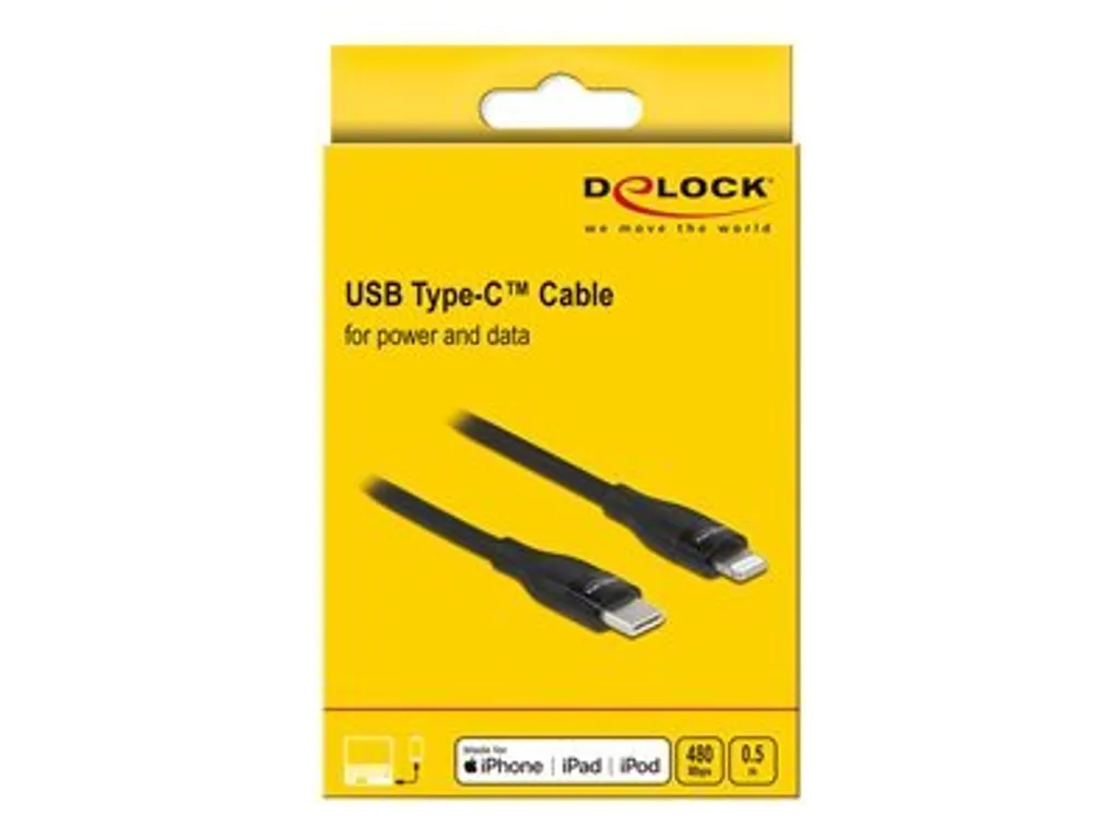 Câble Lightning vers USB-C compact 0,5m - Transfert de données 480 Mbps - 3