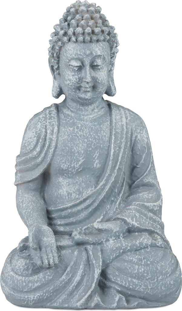Relaxdays 10025658_940, Šedá, Poly pryskyřice, Buddha, 1 Obrázek produktu 