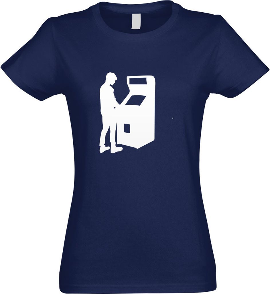 Kiwistar - T-Shirt tailliert - Damen - Navy - Spielautomat Zocker Gamer - mit Motiv Bedruckt - Funshirt Design - Sport - Freizeit - Damen - XL
