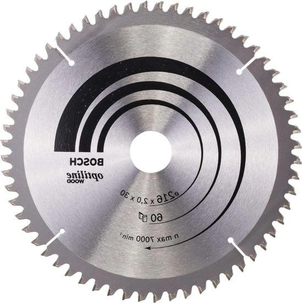 Lame scie à bois 60 dents 216x30x2mm robuste pour menuiserie et atelier