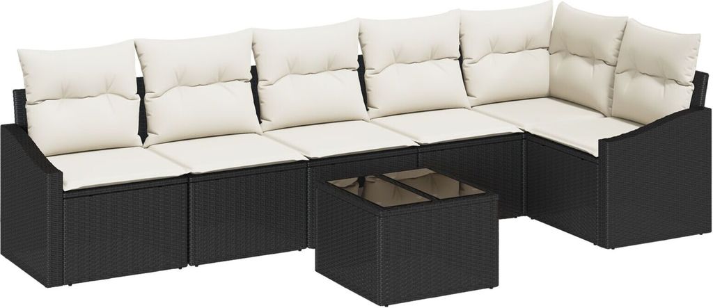 Möbel 6-teiliges Garten Sofa Set mit Kissen Braun Poly Rattan - Gartensofas 3346747