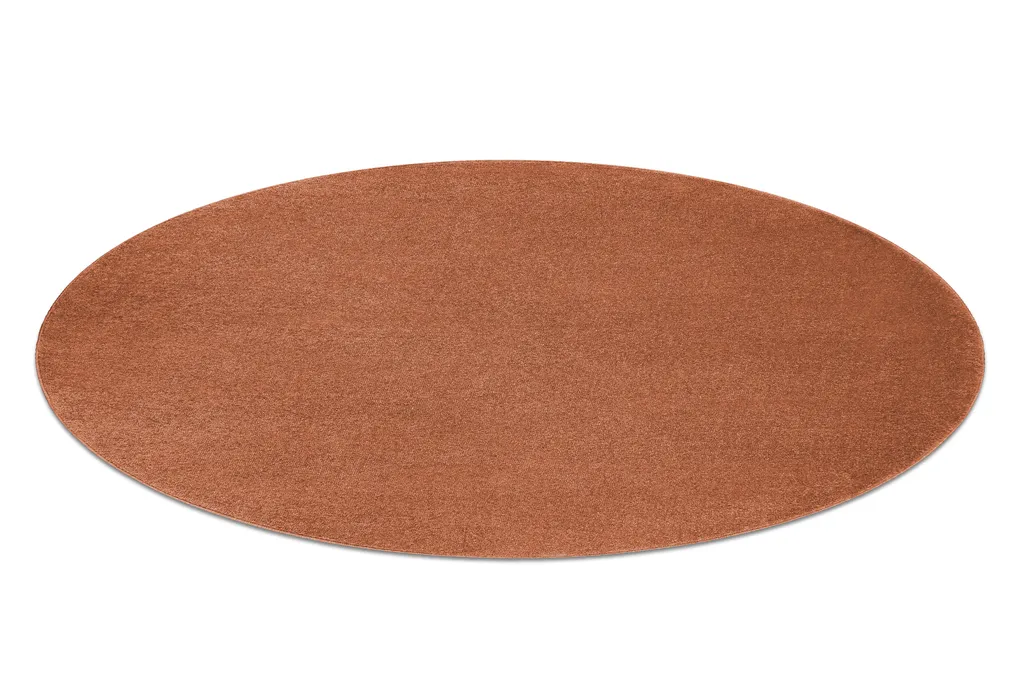 Tapis rond antidérapant SOFTY terracotta 120cm facile à nettoyer - 4