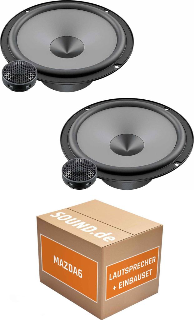 Lautsprecher Boxen Einbaupaket vorne Hertz K 165 KIT passend für Mazda6 3. Generation Typ GJ/GL | 2x Tief-Mitteltöner 2x Hochtöner