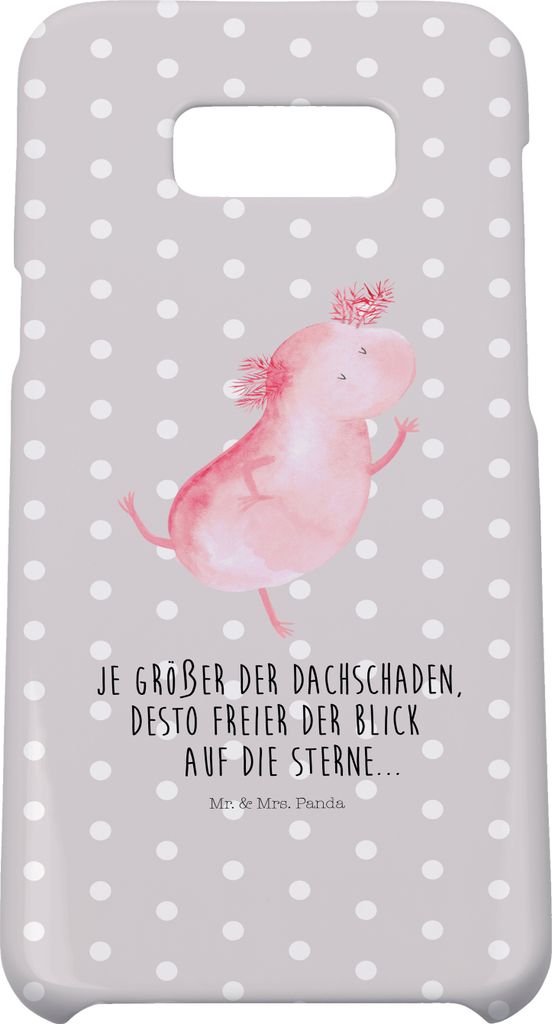 Mr. & Mrs. Panda Samsung Galaxy S8 plus Handyhülle Axolotl Tanzen - Grau Pastell - Geschenk, Handy Case, Freundin, Sterne, gut Gelaunt, Schwanzlur...