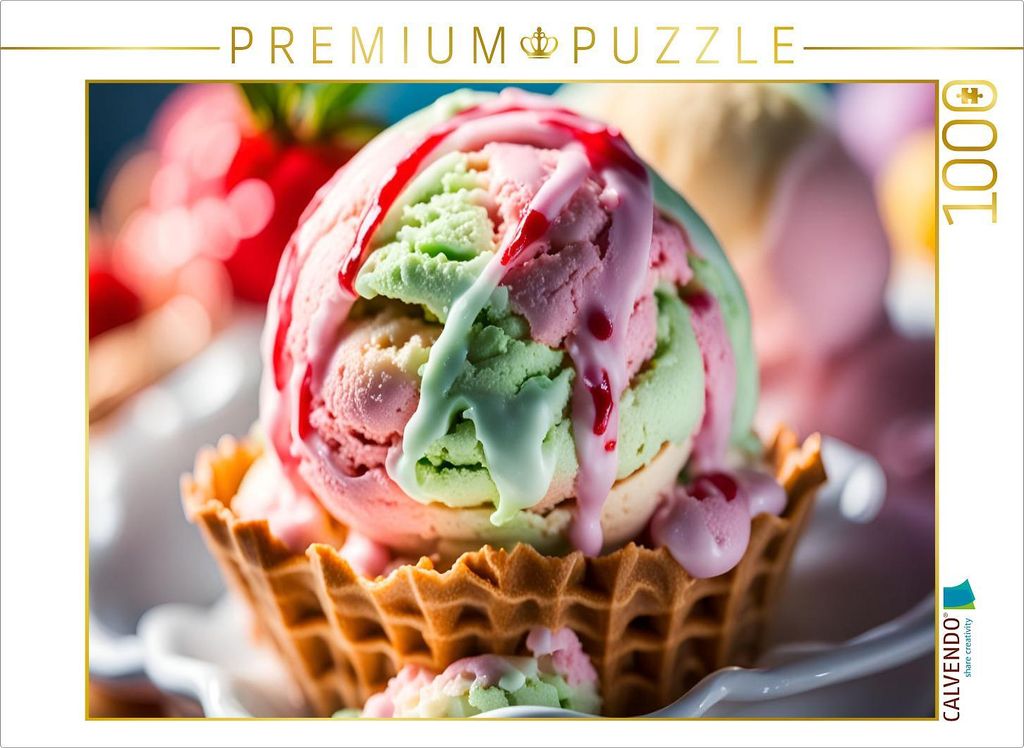 CALVENDO Puzzle Eiscreme - Verlockende Versuchung | 1000 Teile Lege-Größe 64x48cm Foto-Puzzle für glückliche Stunden