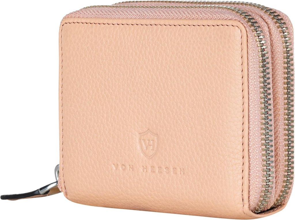 Echtleder Geldbörse RFID Schutz Damen & Herren Portemonnaie mit Münzfach Kartenfächern Reißverschluss Nappaleder Wallet elegante Geschenkbox