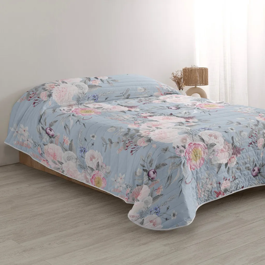 Boutis imprimé fleurs HF Soft Bouquet Coloured pour lit double 240x260 - 8