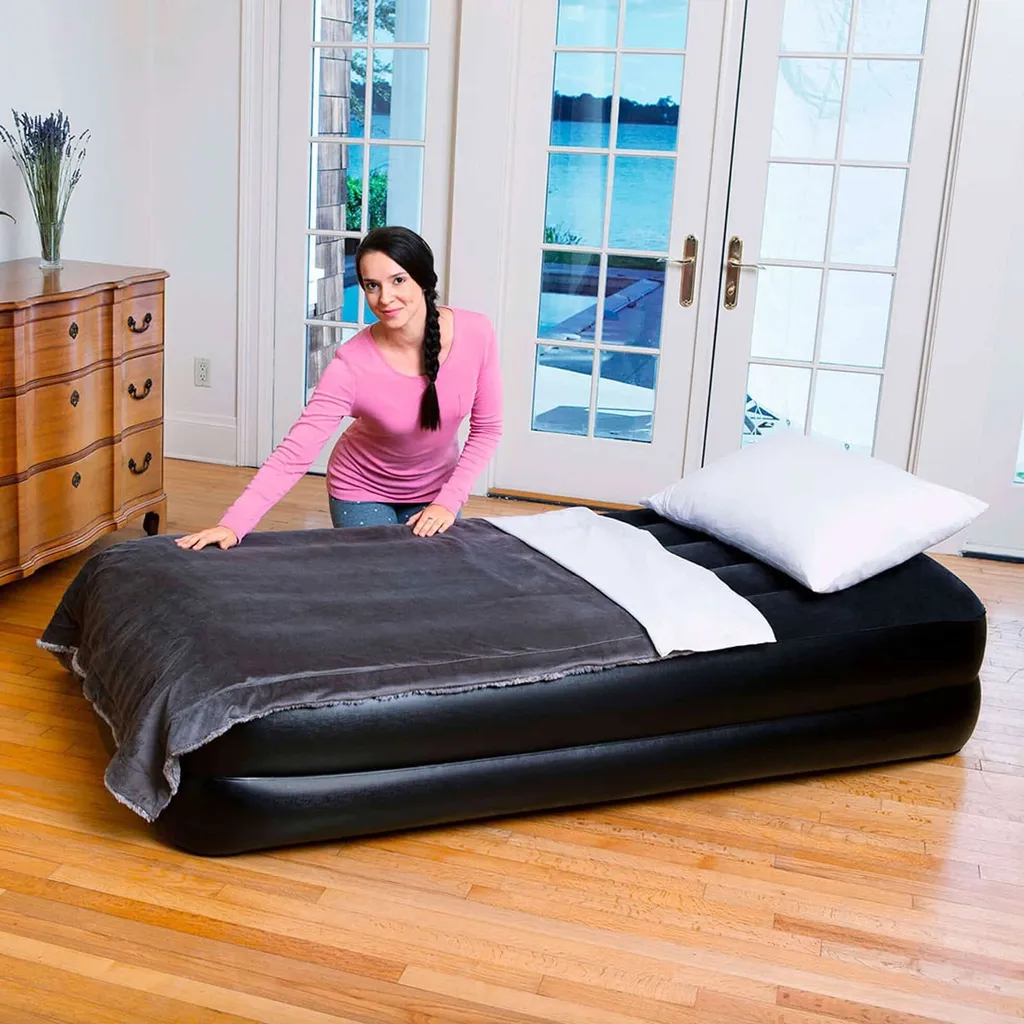 Matelas Gonflable d'Appoint pour Invités avec Pompe Électrique Rapide - 34
