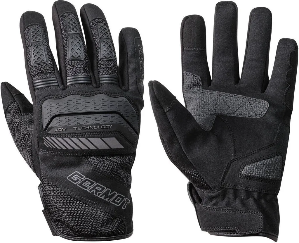 Gants moto Germot Wind coupe-vent respirants noir gris en taille 8