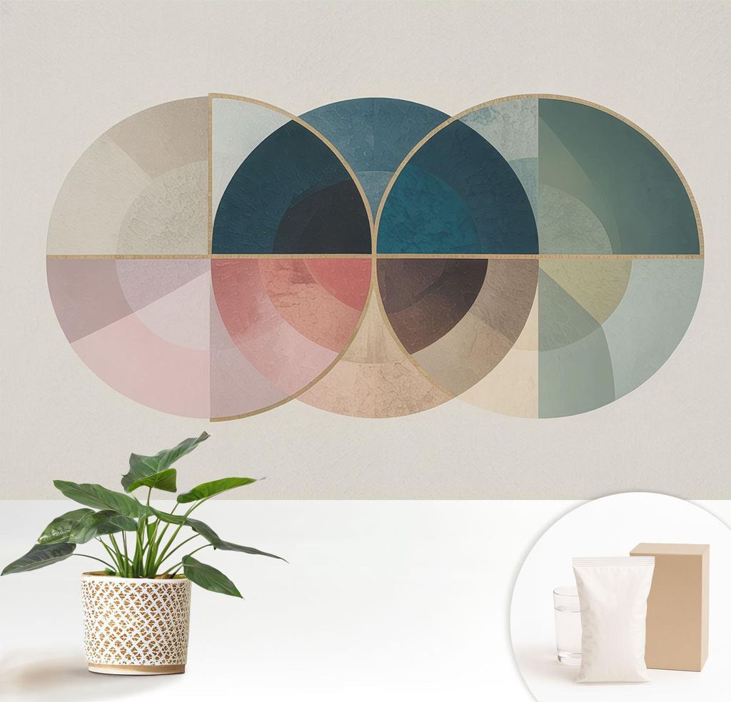 Fototapete - 152x104 cm - Tapete - Wandtapete - Wandbilder - Dekofolie - Tapete Folie - Wand - Dekoration - Wohnzimmer - Geometrische Eleganz