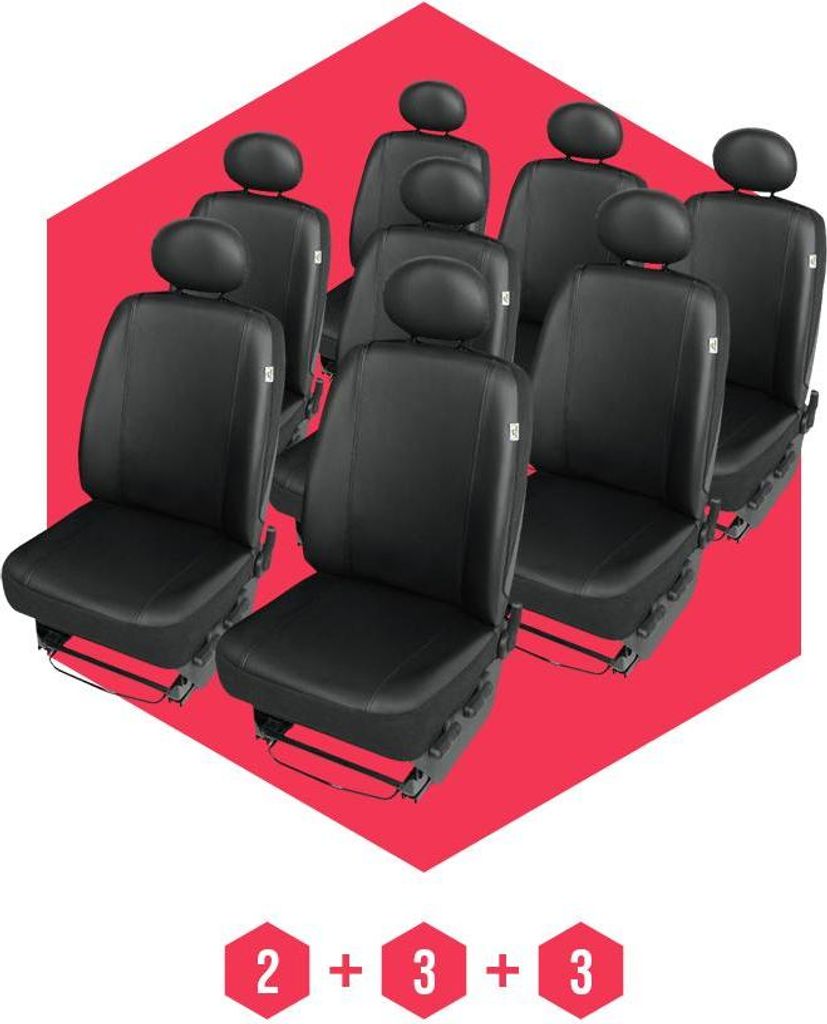 Sitzbezüge für VW T6 (15-) 8 Sitze SET Autositzbezüge Schonbezüge