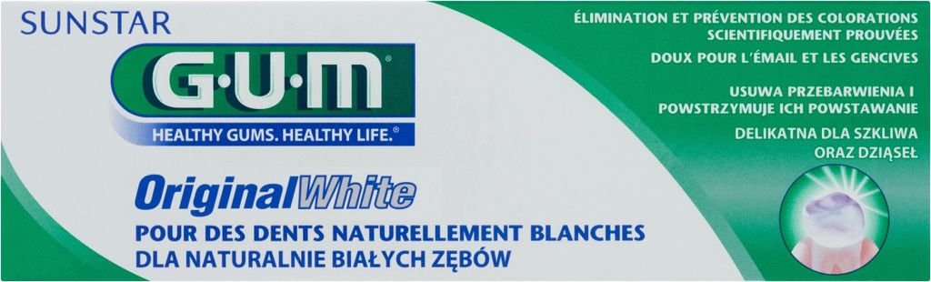 GUM Original White, Aufhellende Zahnpasta, 75 ml, Produktbild 