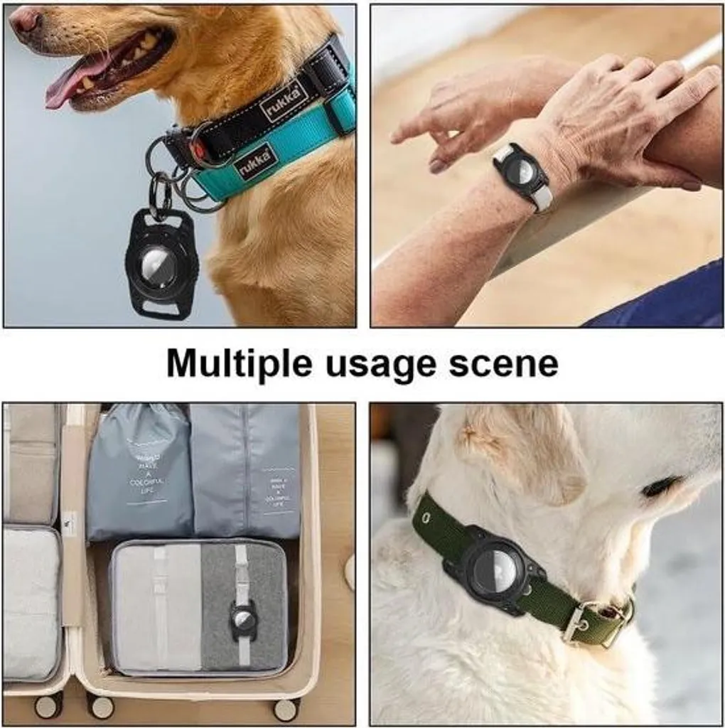 Médaille AirTag pour Chien : Localisez votre Animal avec ce Support Noir - 4