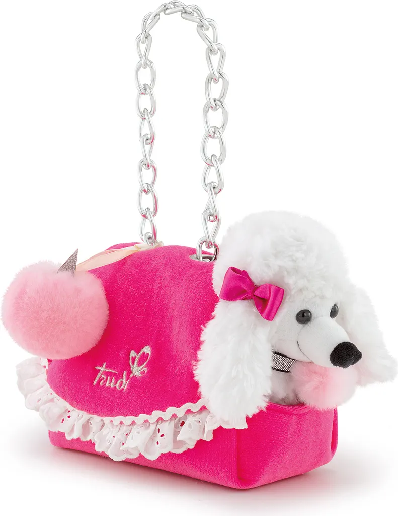 Finis les doudous perdus avec le sac mode Trudi Pets cyclamen à volants