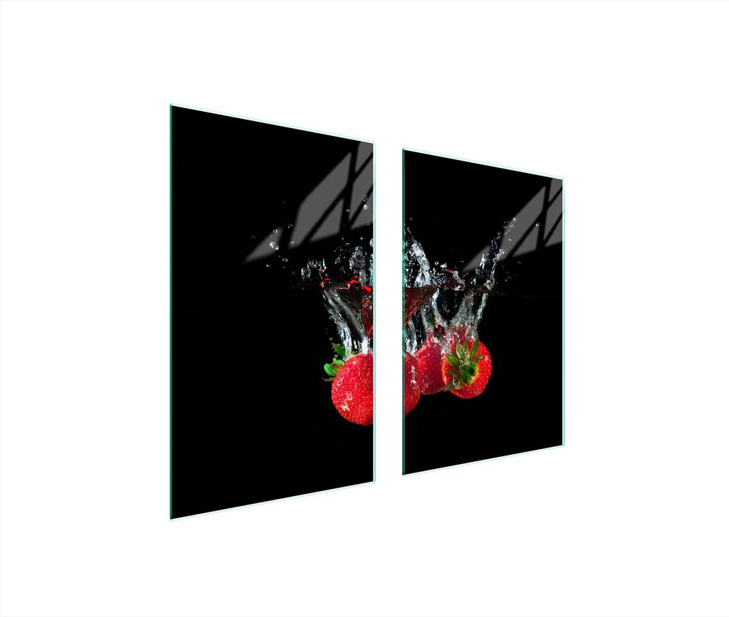 Glasschutzplatte Für Küche 65X52 Erdbeeren