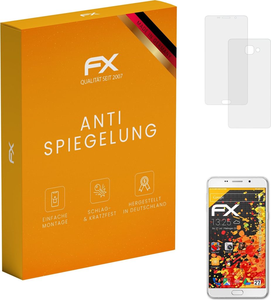 atFoliX FX-Antireflex 3x Schutzfolie kompatibel mit Samsung Galaxy A9 (2016) Displayfolie