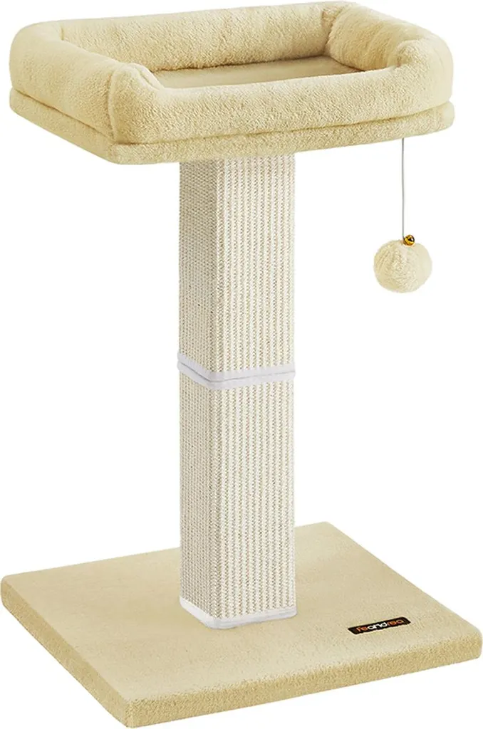 Arbre à chat avec plate-forme en peluche 40 x 30 cm gris anthracite