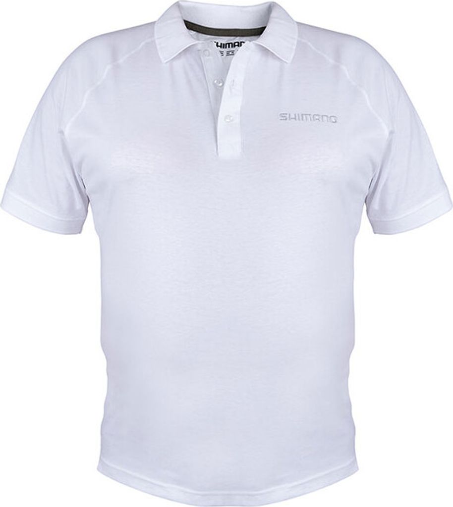SHIMANO Short Sleeve Polo, XXL, weiß, SHSSPWHXXL