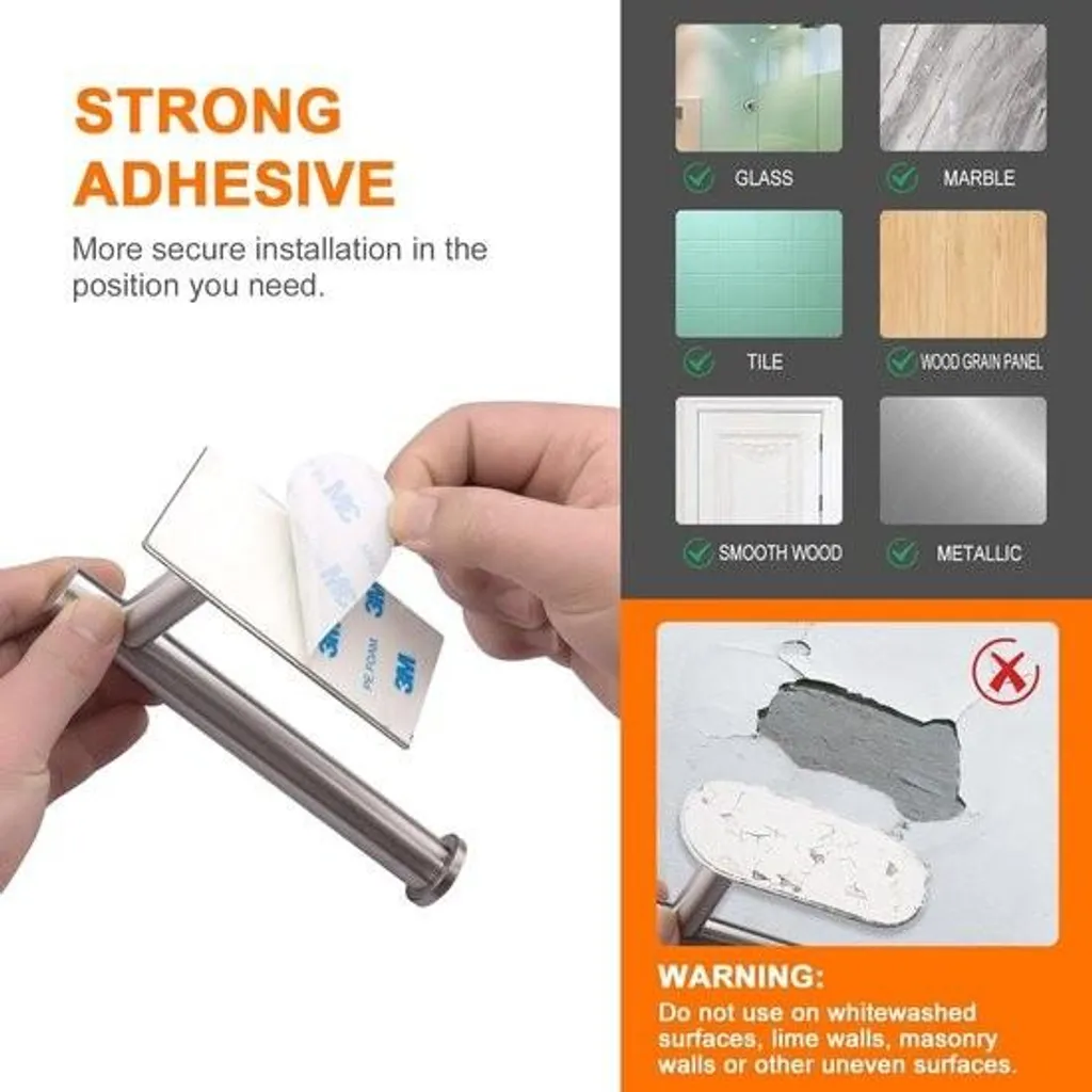 Support papier toilette sans percer pour fixation murale rapide et sûre