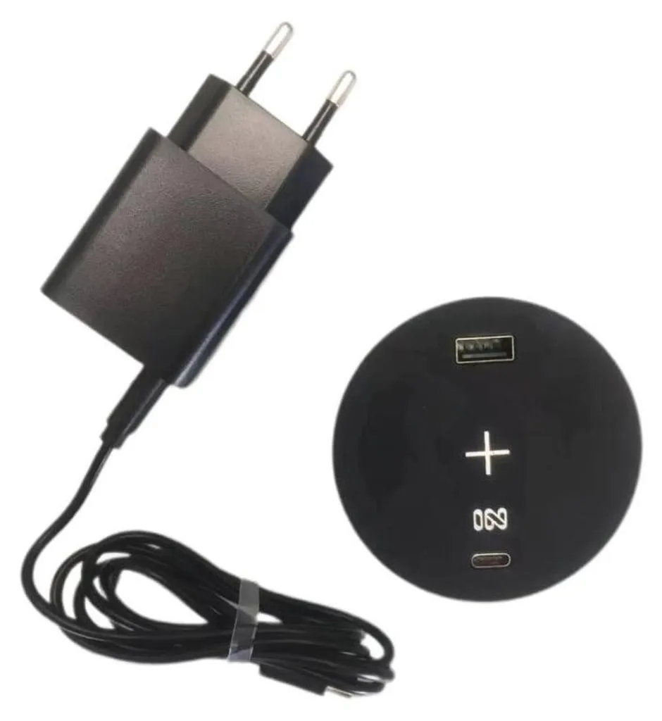 Prise de plan de travail encastrable avec chargeur Qi et USB A+C Gris