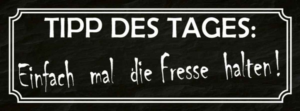 vianmo Holzschild 10x27 cm Tipp des Tages die Fresse halten Spruch Zitat
