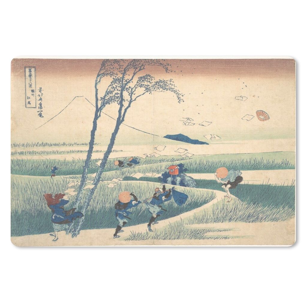 MuchoWow Schreibtischunterlage Ejiri in der Provinz Suruga - Gemälde von Katsushika Hokusai 60x40 cm - XXL Mauspad - Großes Mauspad