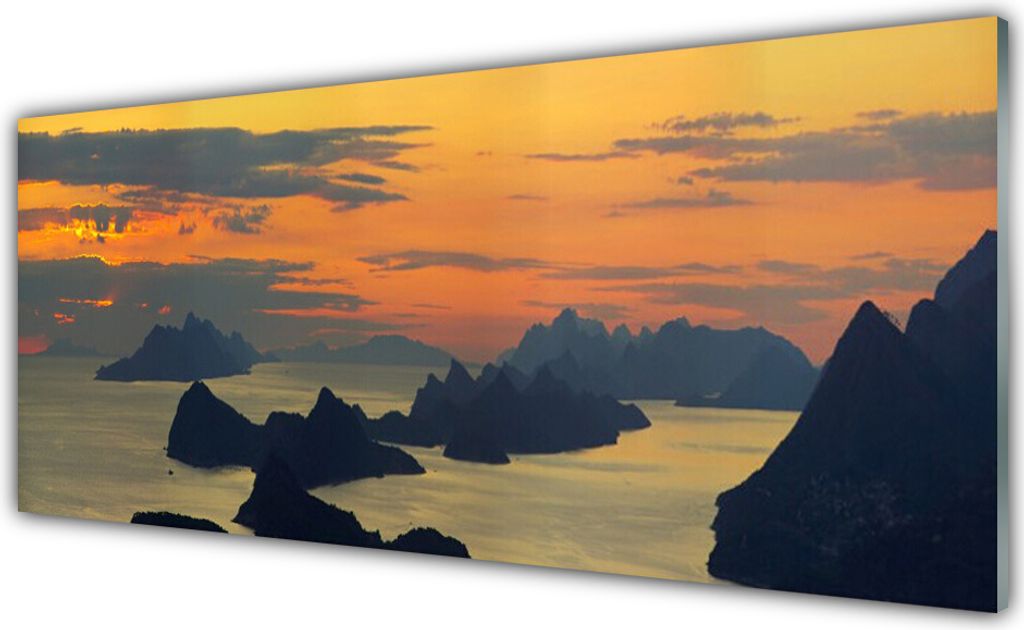 Acrylglasbilder 125x50 Wandbild Druck Meer Felsen Landschaft