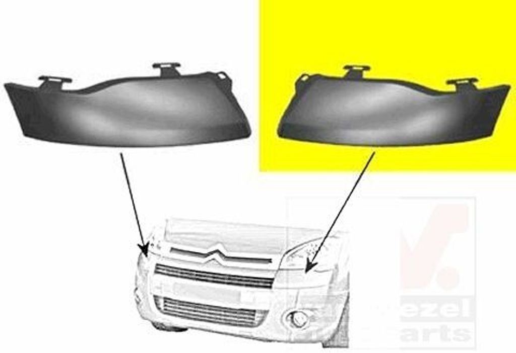 VAN WEZEL 0905511 Kühlergrill Frontgrill für CITROËN BERLINGO (B9) Links Unten
