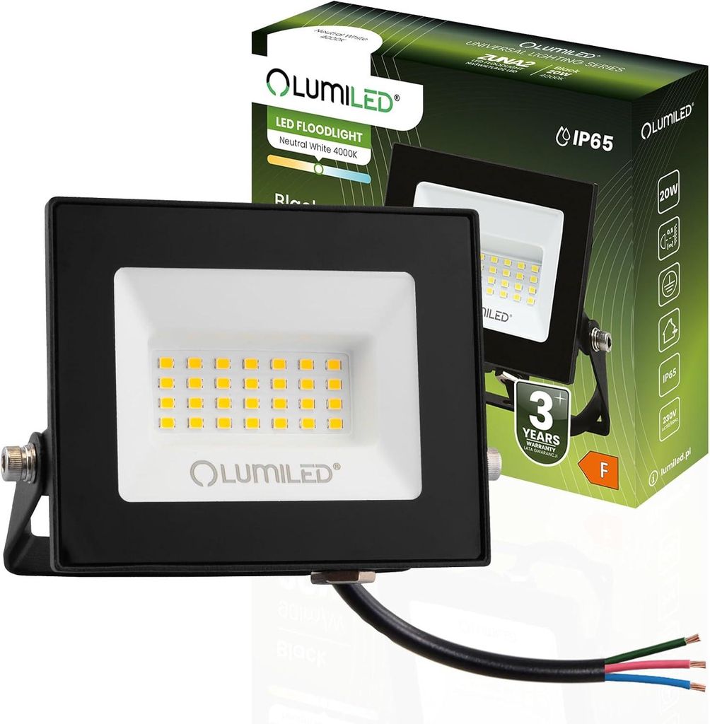 LUMILED LED Strahler 20W Superhell Außenstrahler 1800Lm LED Fluter Strahler für Außen IP65 Wasserdicht 4000K Neutralweiß Scheinwerfer Flutlicht...