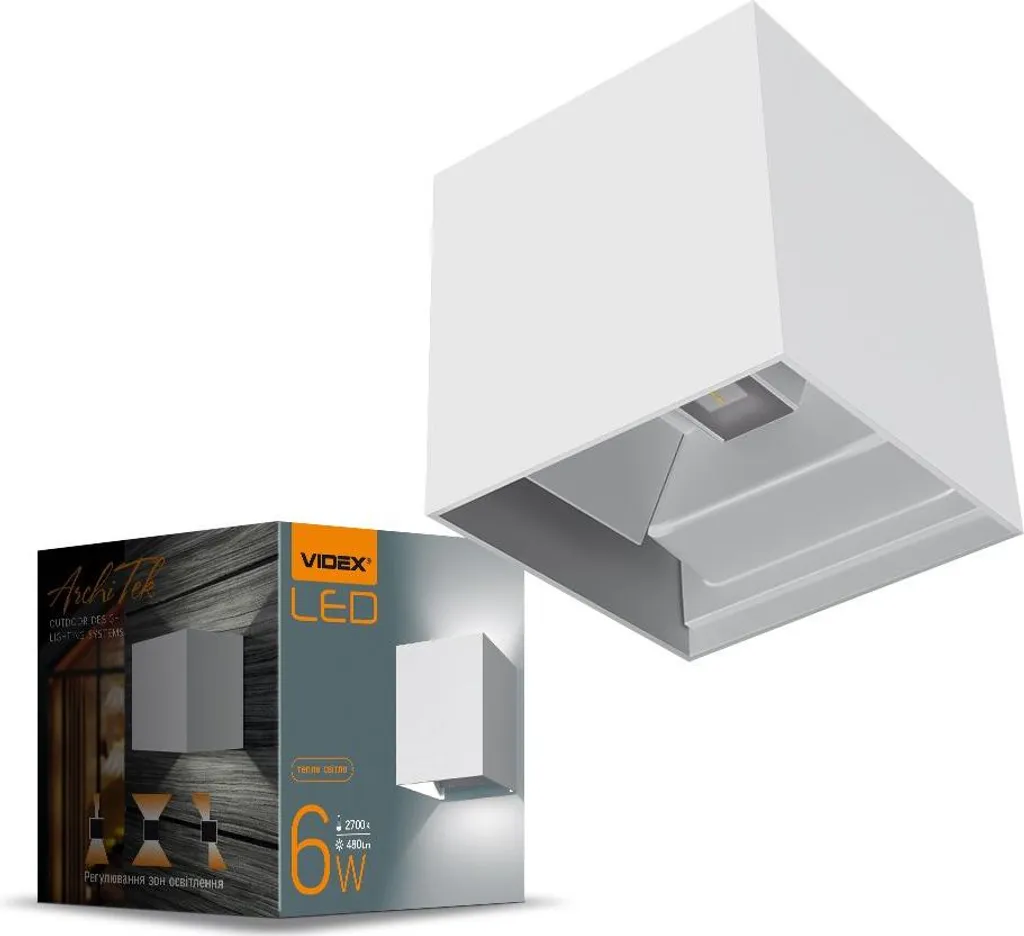 Applique LED 6W double faisceau blanc mat pour éclairage intérieur LED