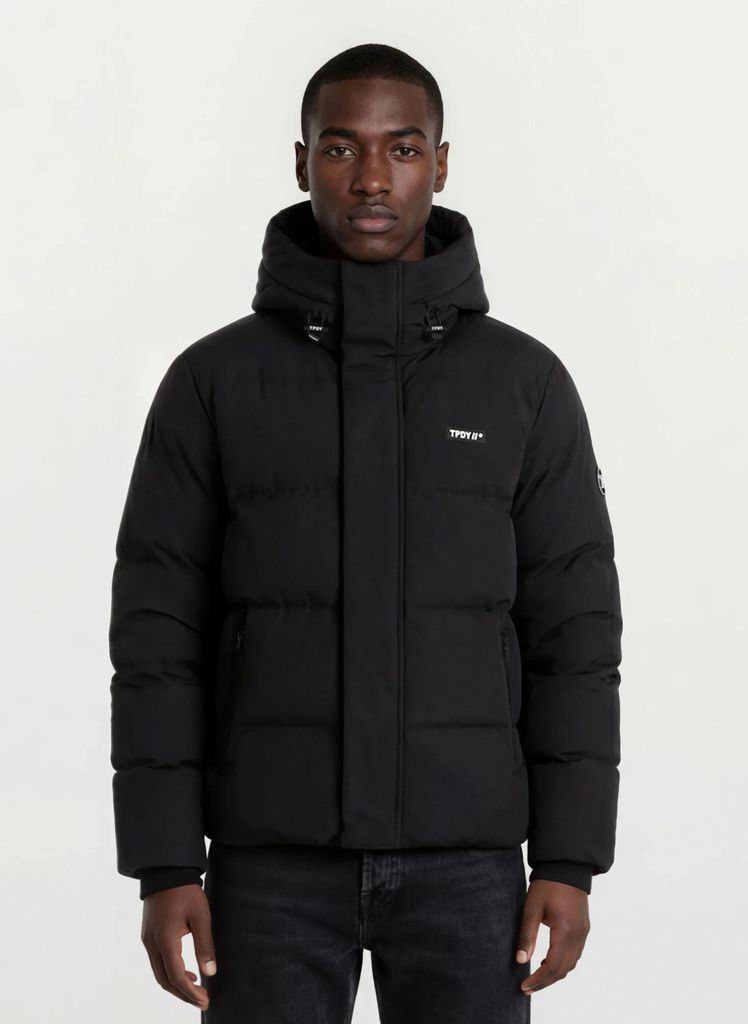 Edris Herren Winterjacke Kapuze Schwarz XXL