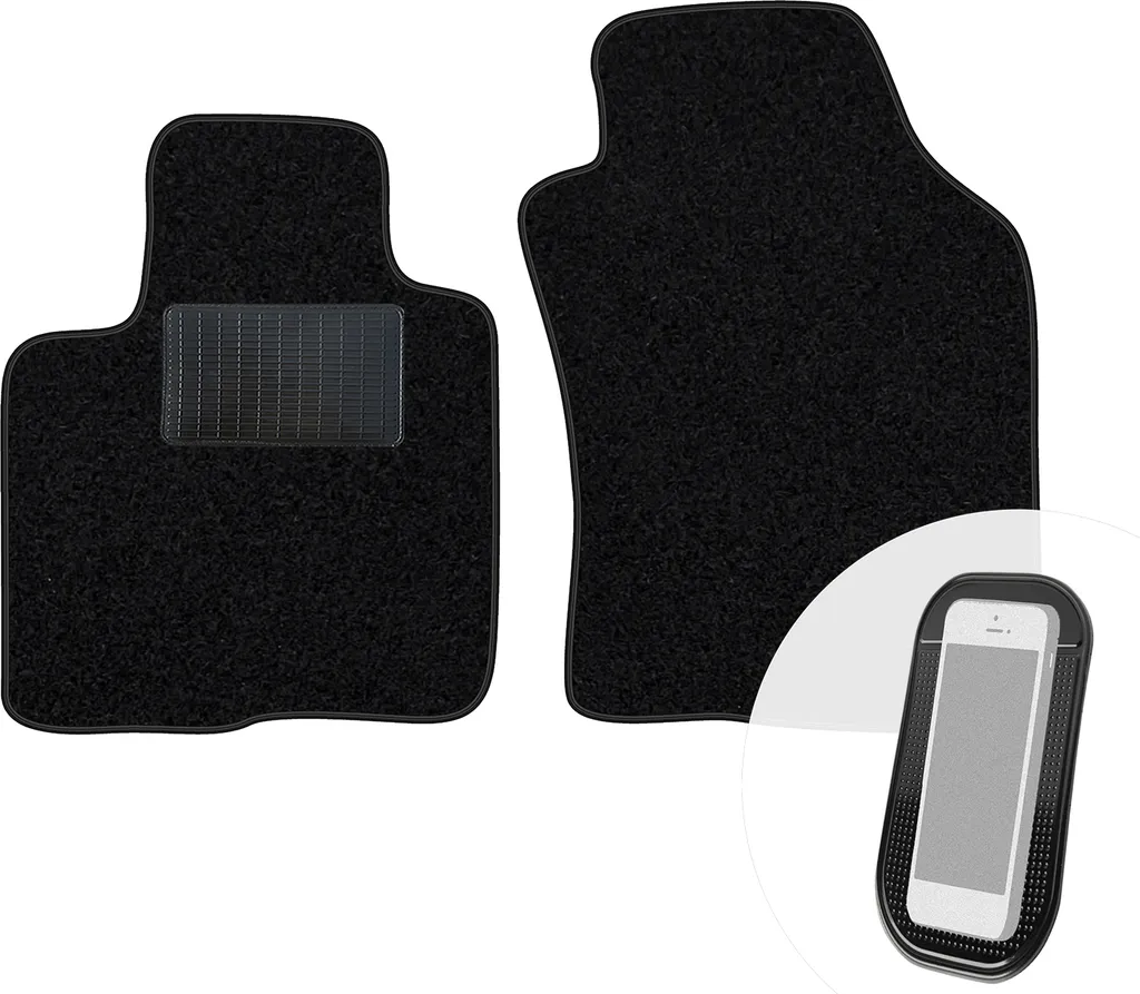 Tappetini Lancia Ypsilon 2011 Moto-Moltico Velour Nero Anteriori 2 Pezzi
