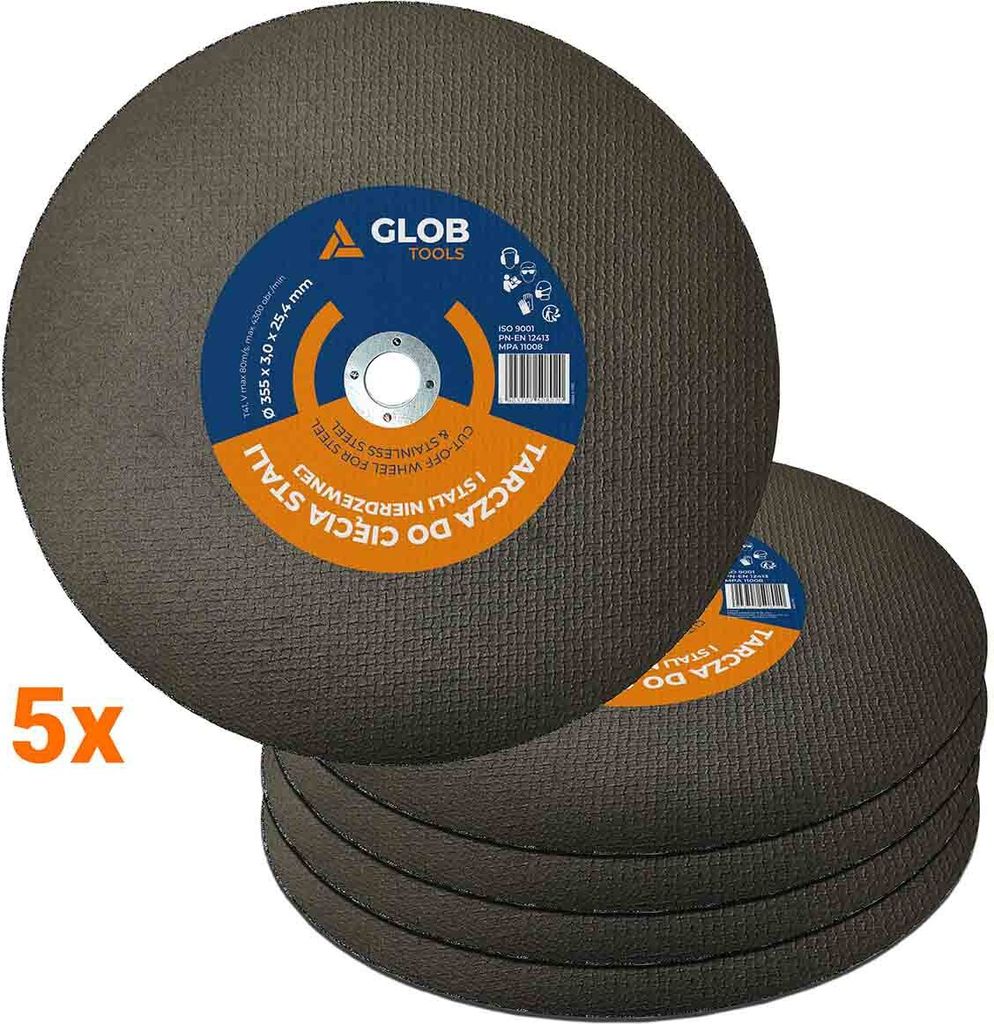 GLOB TOOLS Stahl-Trennscheibe 355x3,0x25,4mm