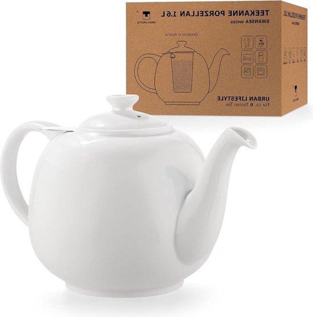 Teepot Swansea Porselein 1,6 L mit Siebstecker
