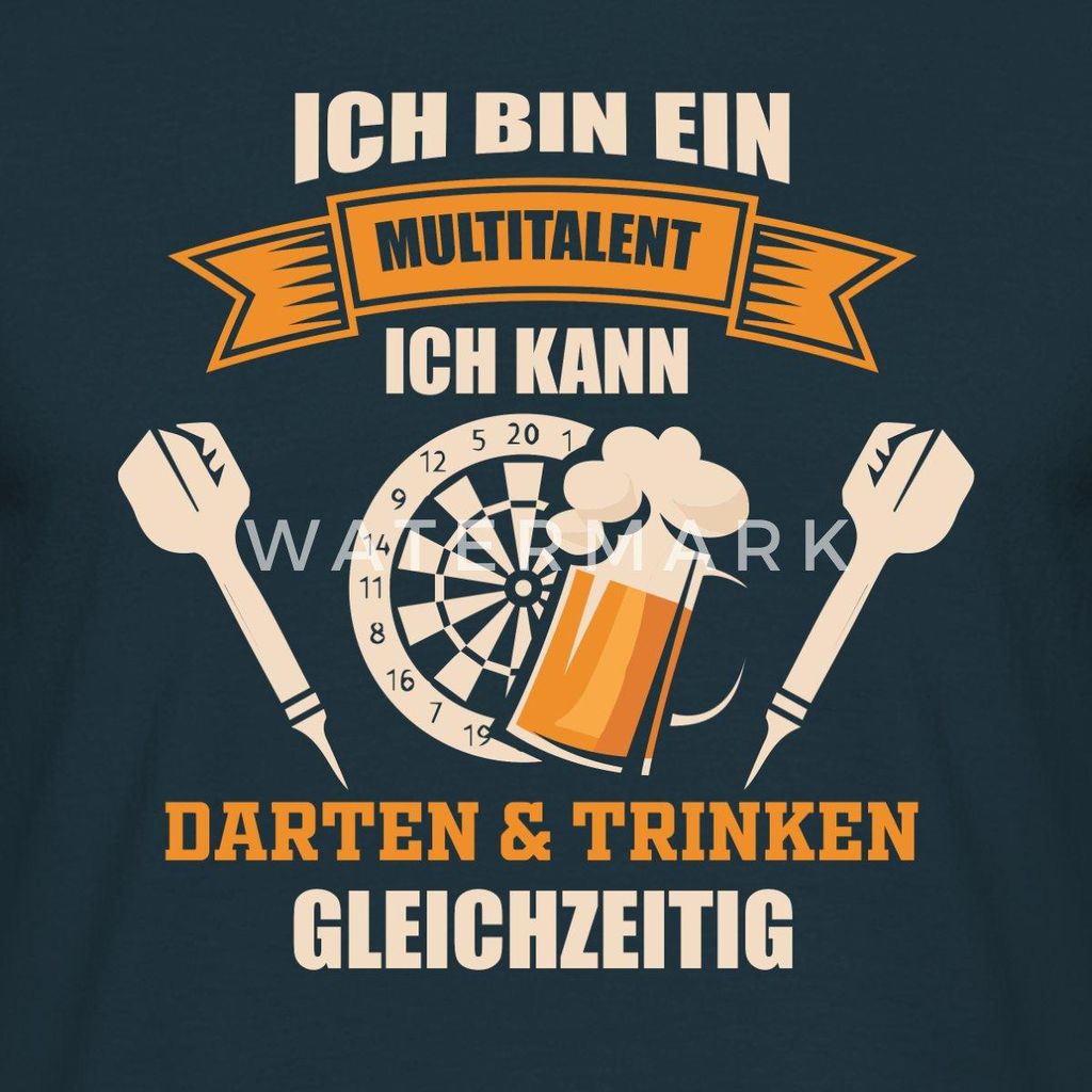 Spreadshirt Multitalent Darten & Trinken Gleichzeitig Männer T-Shirt, XXL, Navy
