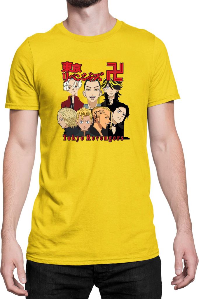 Herren T-Shirt Japan Anime Manga Tokyo Anime Revengers Plus, Man 3XL / Gelb