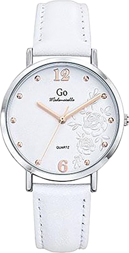 Girl Only Damen Quarz Uhr Weiß Lederarmband Mademoiselle Blumen Design UGO699450