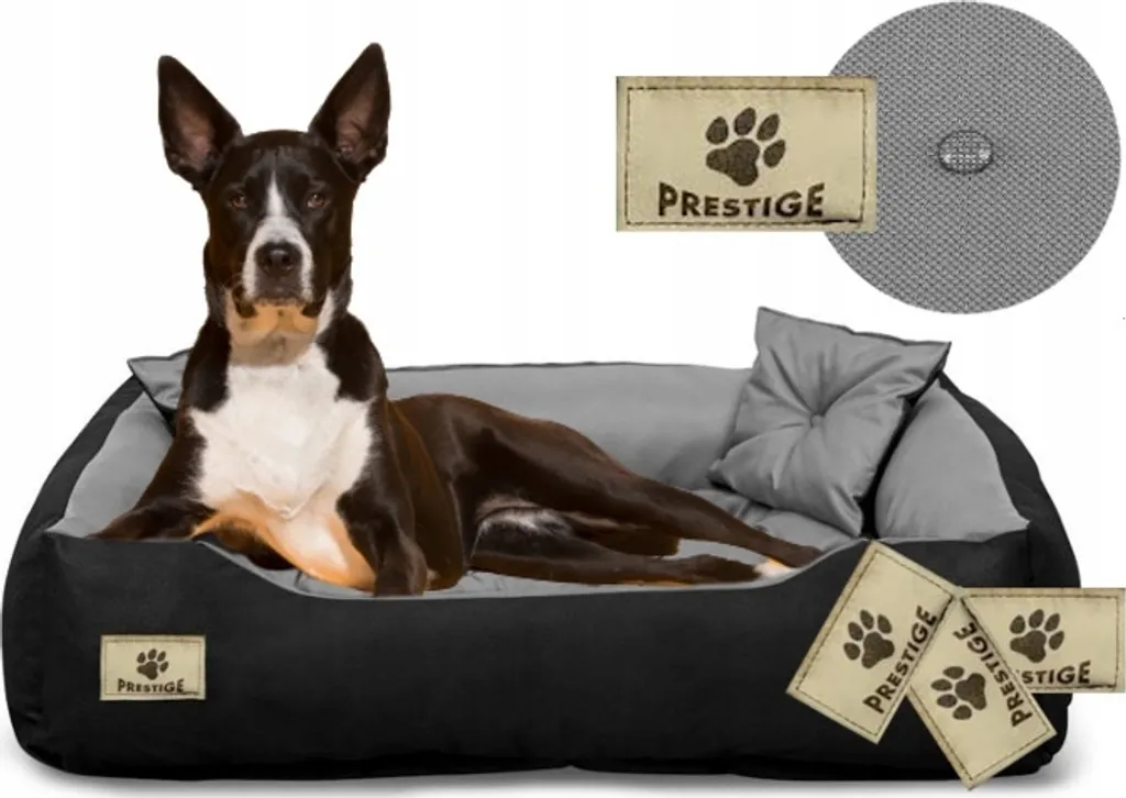 Lit chien imperméable gris PRESTIGE 75x65 cm résistant aux taches - 7
