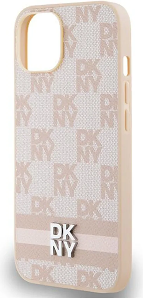 DKNY Custodia iPhone 15 Plus Rosa Pelle - Accessorio Moda Luxury - 16