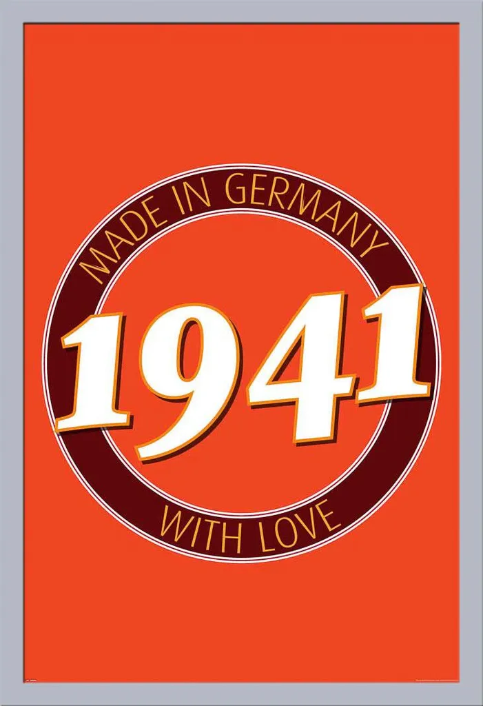 Cornice Argento Shinsuke Maxi MDF + Poster Compleanno 1941 Germania