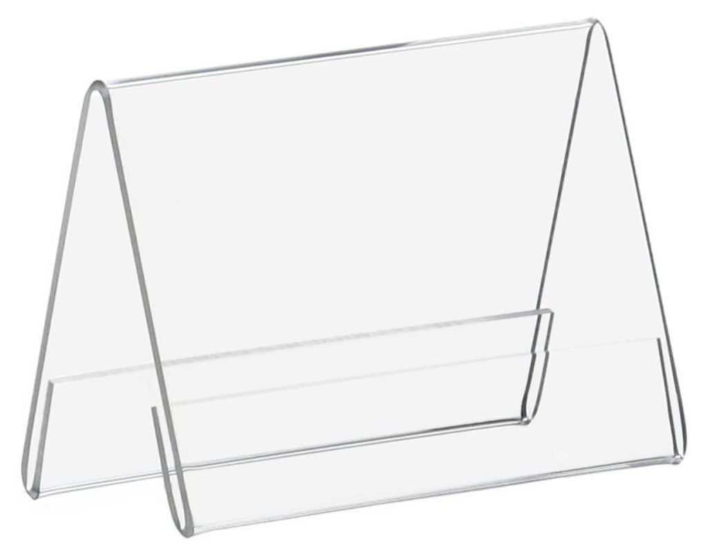 10 Stück Dachaufsteller DIN A7 Quer aus Acrylglas / A-Aufsteller / Tisch-Namensschild / doppelseitig